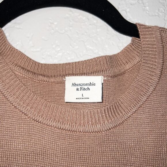 New Abercrombie & Fitch Tan Crew Neck Sweater Size Large - Picture 3 of 6